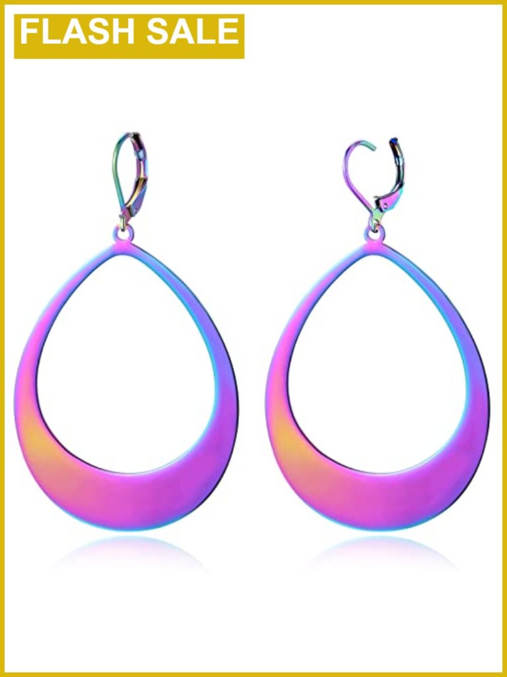 Teardrop Dangle Earrings Hypoallergenic Surgical Stainless Steel Drop Leverback